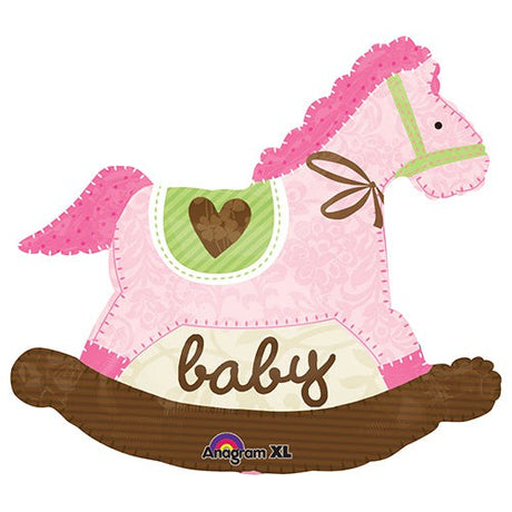 Baby Pink Rocking Horse Foil Balloon