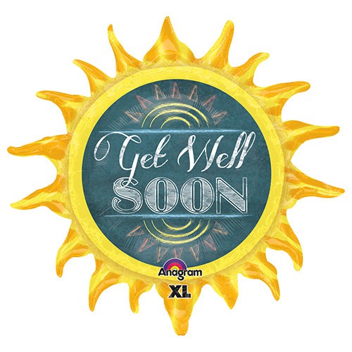 Foil Balloon 29 Inch Chalkboard Sun Get Well