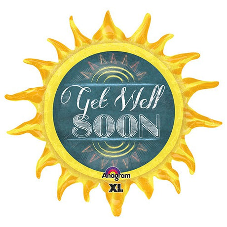Foil Balloon 29 Inch Chalkboard Sun Get Well
