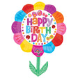 Foil Balloon Girls Happy Birthday Flower 29 Inch