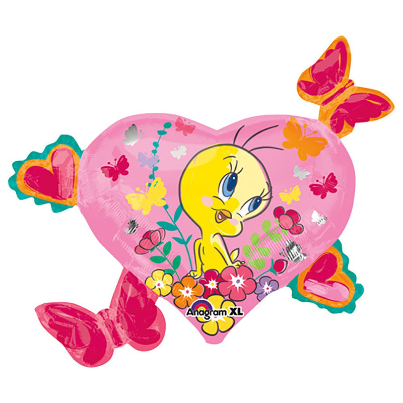 Foil Balloon Tweety Hearts & Butterflies 30 Inch