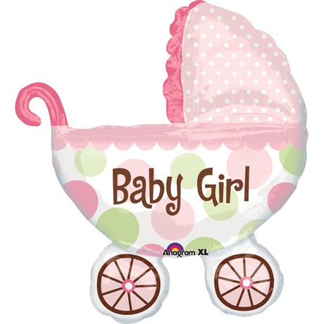 Girls 31 Inch Baby Buggy Foil Balloon
