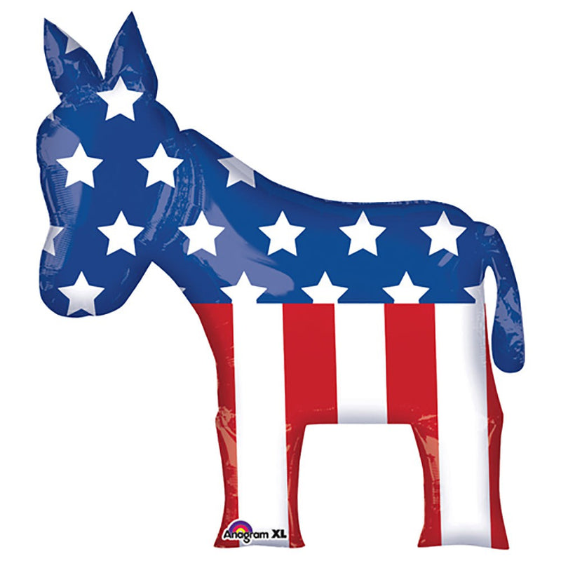 Anagram 32 Inch Election Donkey Foil Balloon Helium or Air Fill Patriotic Party Decoration