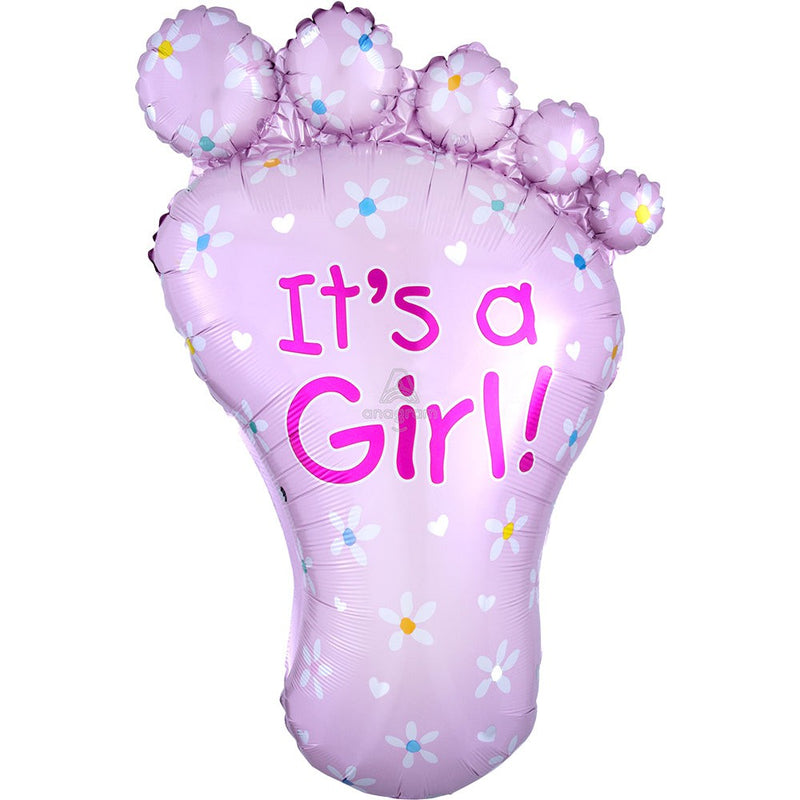Foil Balloon Girls It's A Girl Foot 32 Inch