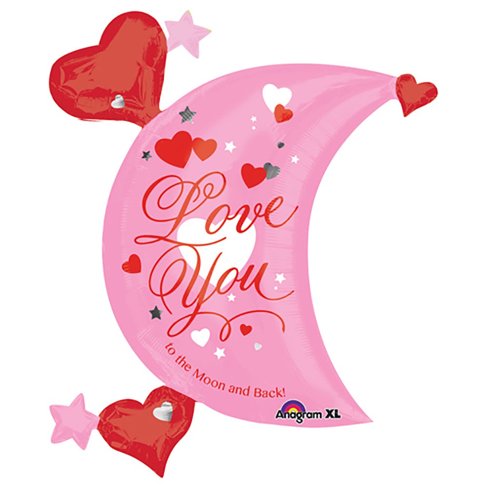 Foil Balloon 32 Inch Love You Moon
