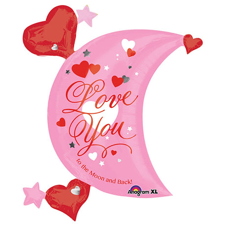 Foil Balloon 32 Inch Love You Moon