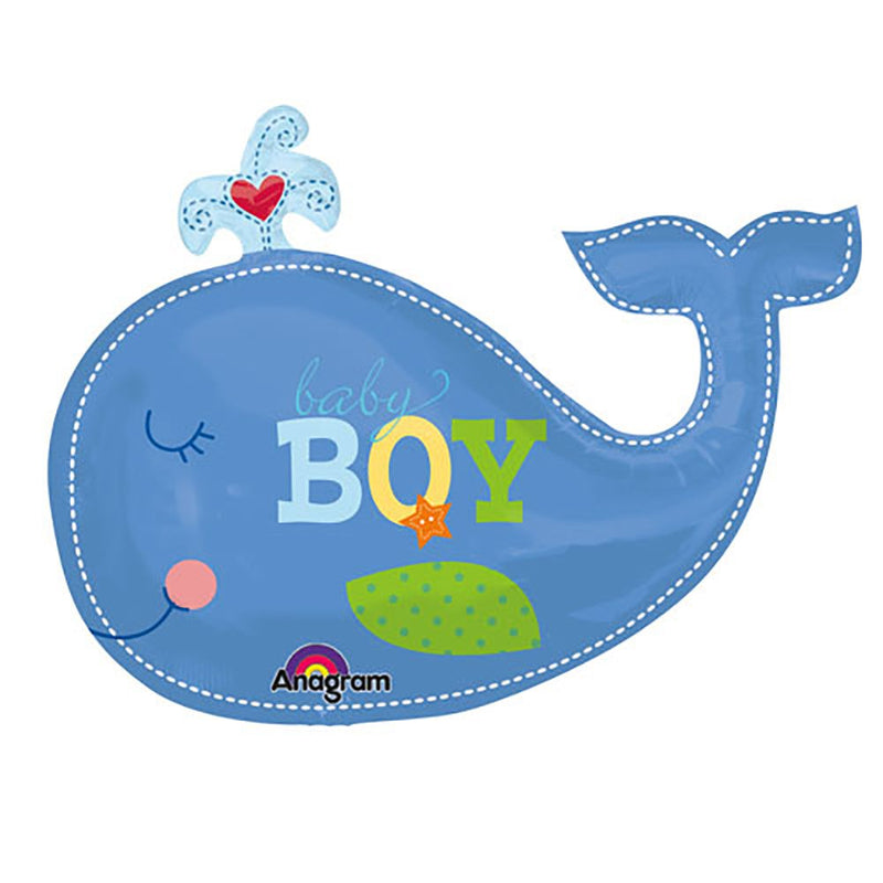 Baby Boy Whale Foil Balloon