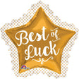 Foil Balloon 34 Inch Best Of Luck Gold Star