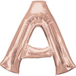 Foil Balloon Letter A Rose Gold 34 Inch