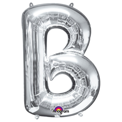 Foil Balloon Letter B Silver 34 Inch