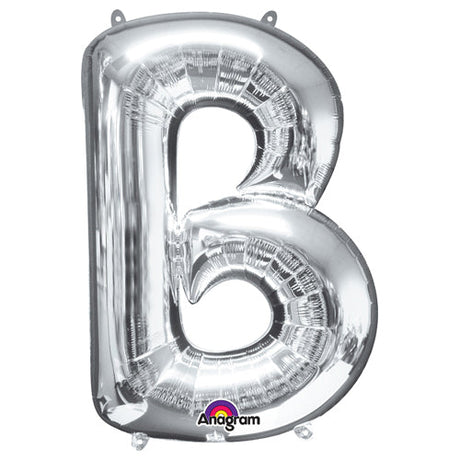 Foil Balloon Letter B Silver 34 Inch
