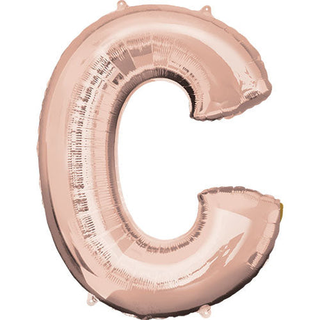 Foil Balloon Letter C Rose Gold