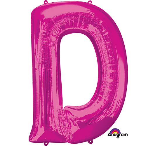 Foil Balloon Letter D Pink 34 Inch