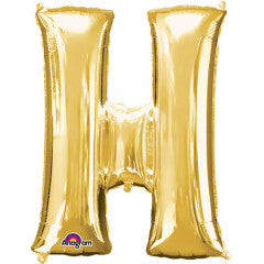 Foil Balloon Letter H Gold 34 Inch