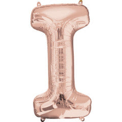 Foil Balloon Letter I Rose Gold