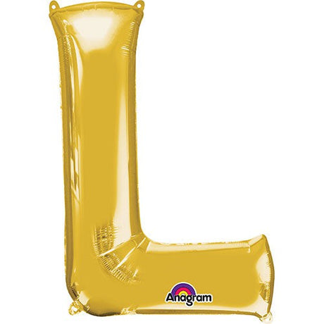 Foil Balloon Letter L Gold