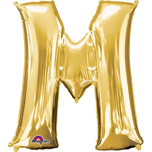 Foil Balloon Letter M Gold