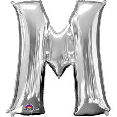 Foil Balloon Letter M Silver