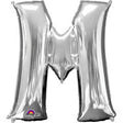 Foil Balloon Letter M Silver
