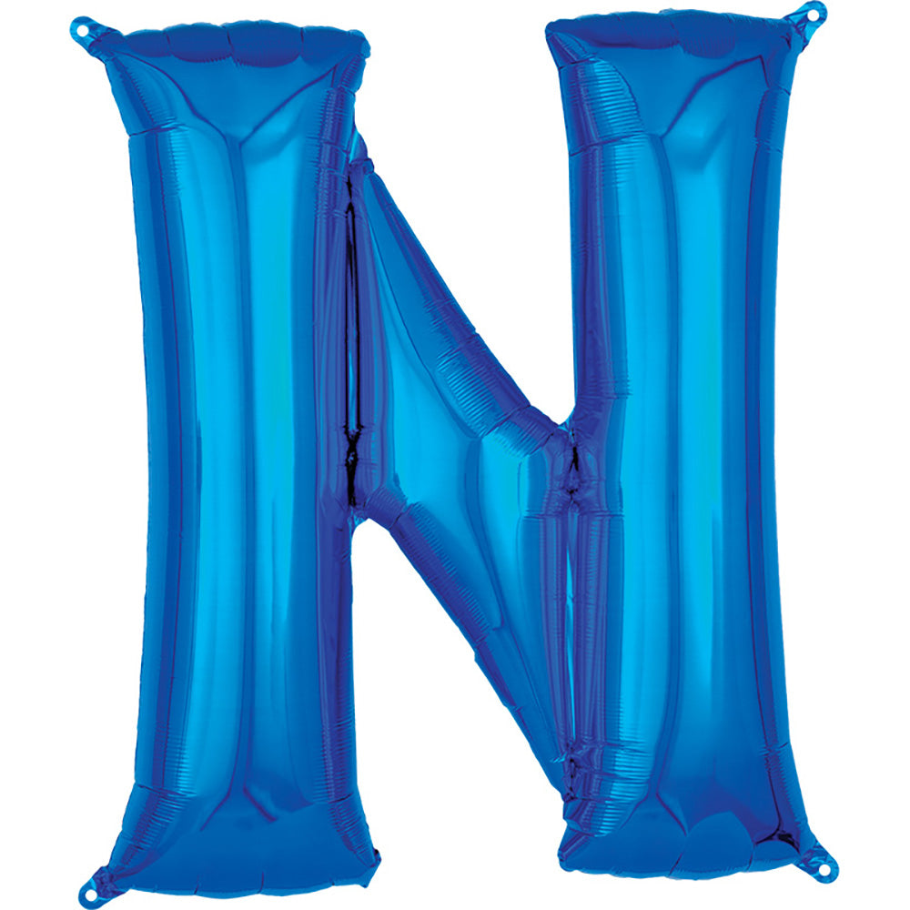 Foil Balloon Letter N Blue