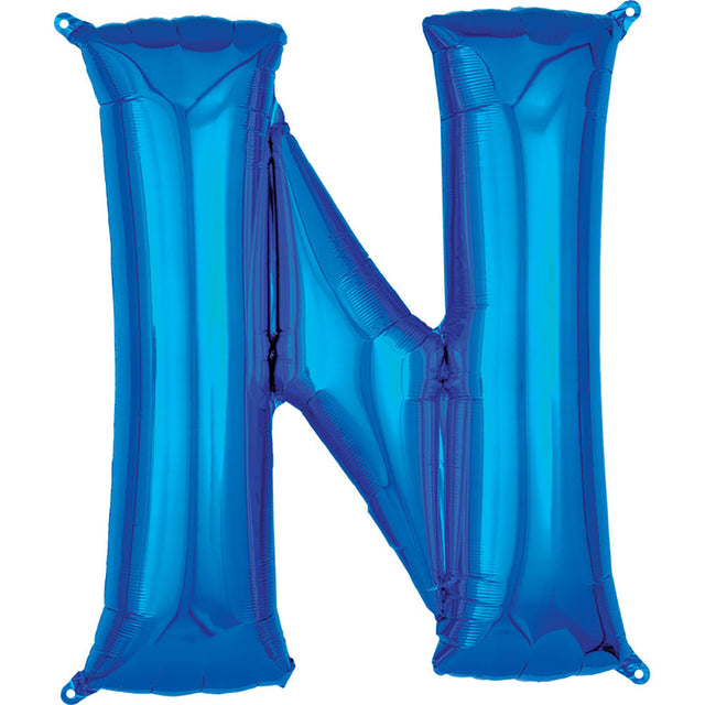 Foil Balloon Letter N Blue