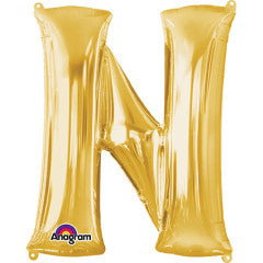 Foil Balloon Letter N Gold