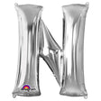 Letter N Silver Foil Balloon 34 Inch