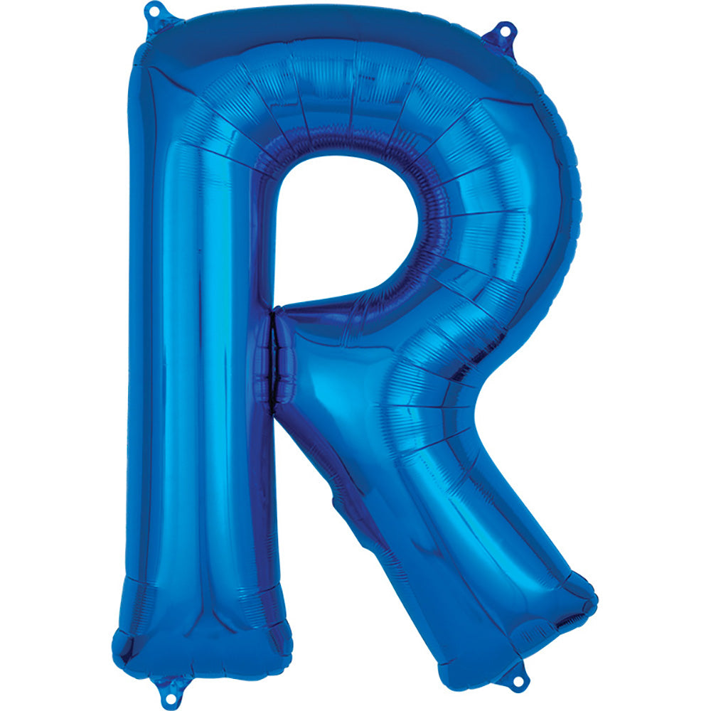 Foil Balloon Letter R Blue