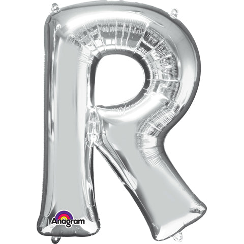 Foil Balloon Letter R Silver
