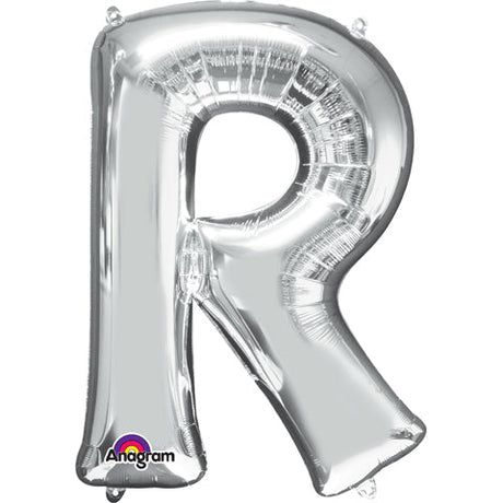 Foil Balloon Letter R Silver