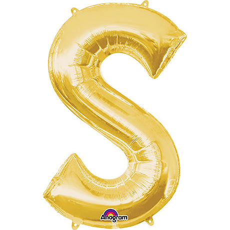 Foil Balloon Letter S Gold 34 Inch