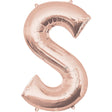 Foil Balloon Letter S Rose Gold