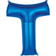 Foil Balloon Letter T Blue 34 Inch