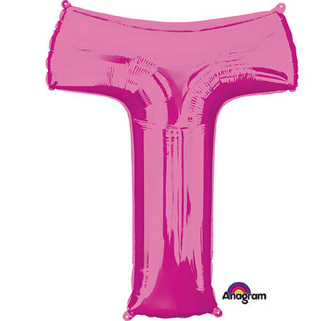 Foil Balloon Letter T Pink 34 Inch