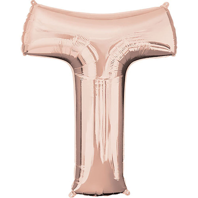 Foil Balloon Letter T Rose Gold
