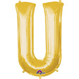 Gold Foil Letter U Balloon 34 Inch