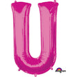 Foil Balloon Letter U Pink 34 Inch