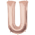 Foil Letter U Rose Gold Balloon