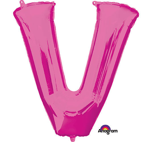 Foil Balloon Letter V Pink 34 Inch