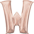 Foil Balloon Letter W Rose Gold 34 Inch