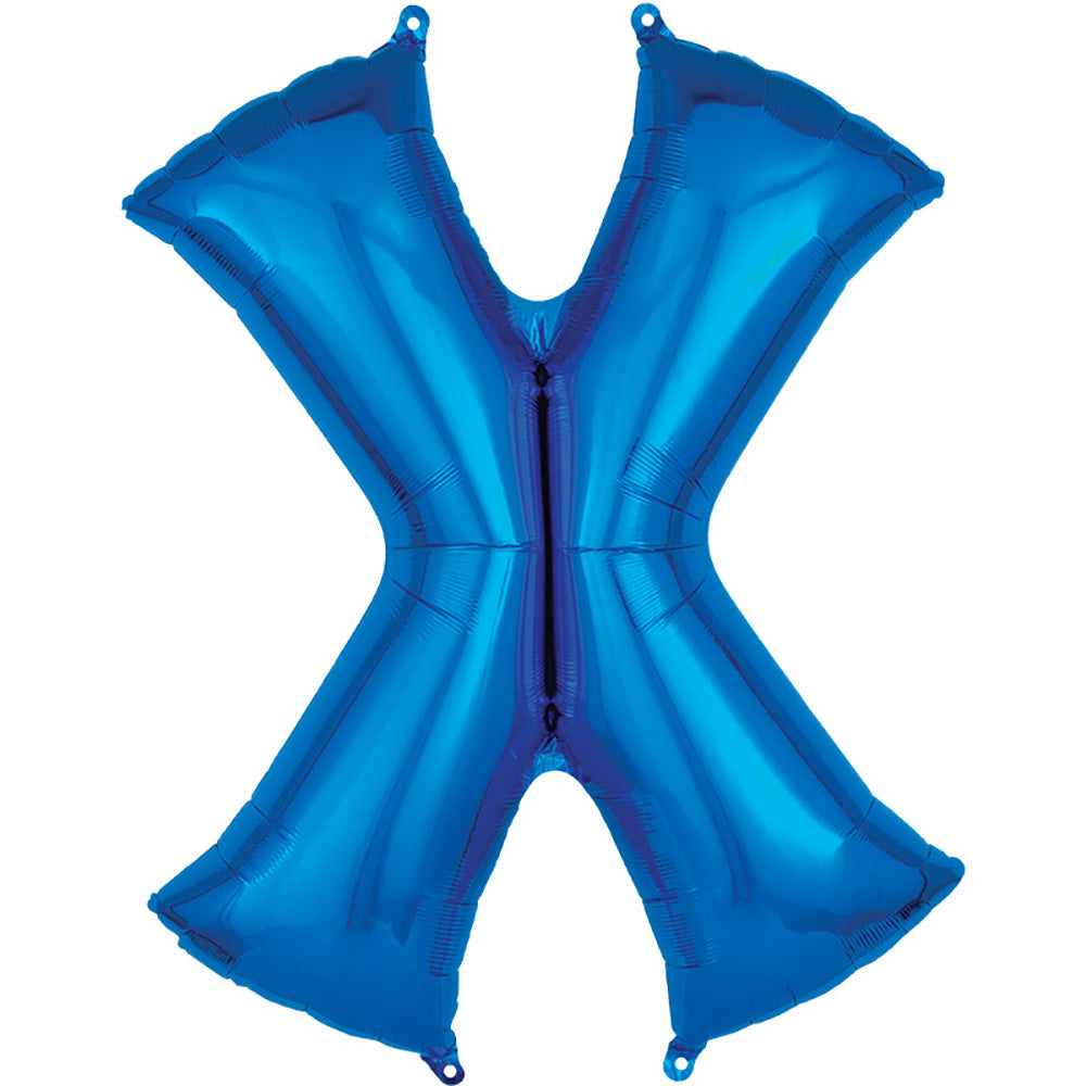 Foil Balloon Letter X Blue