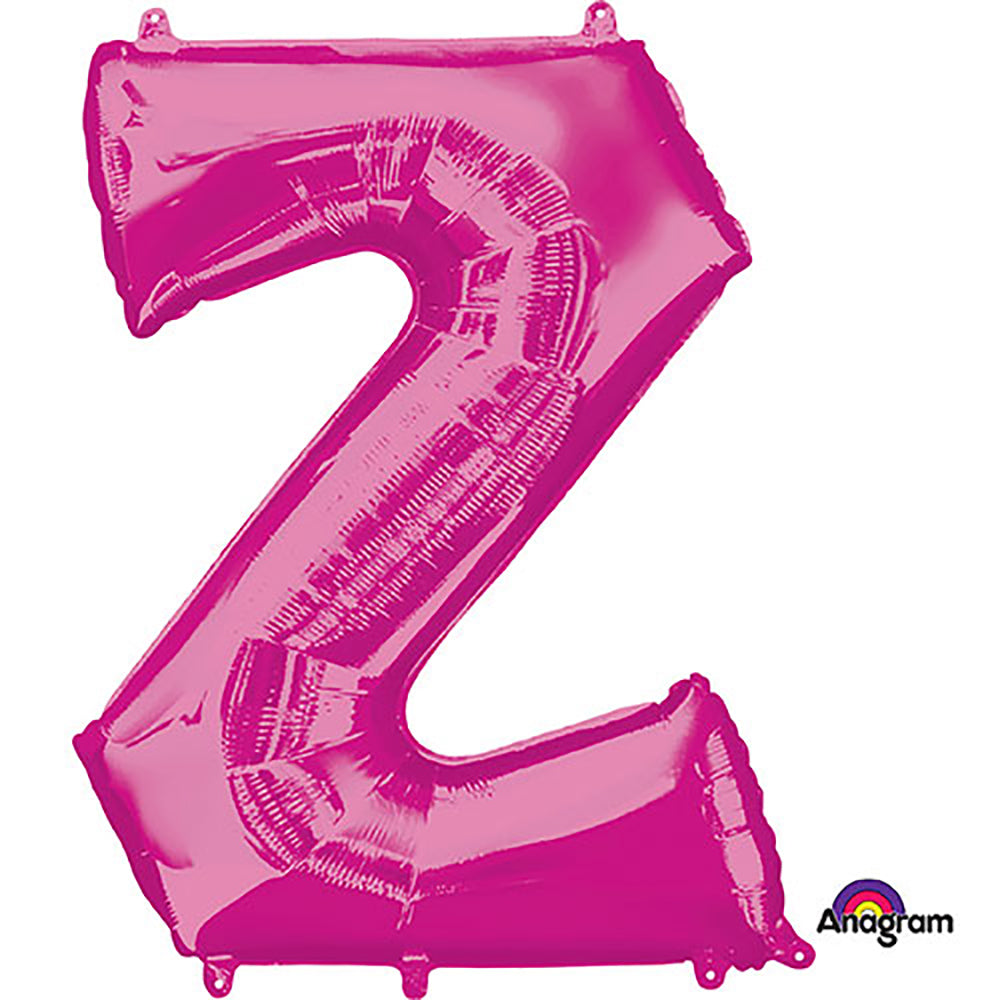Foil Letter Z Balloon Pink 34 Inch