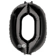Foil Balloon 34 Inch Number 0 Black