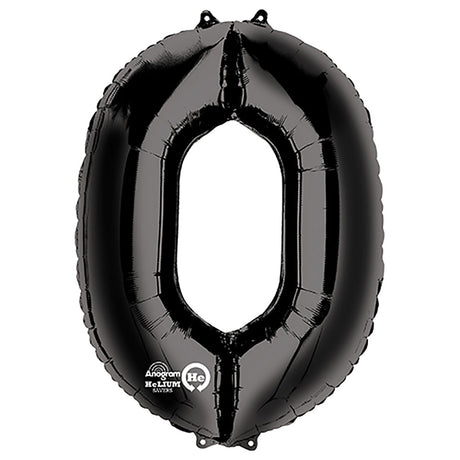 Foil Balloon 34 Inch Number 0 Black
