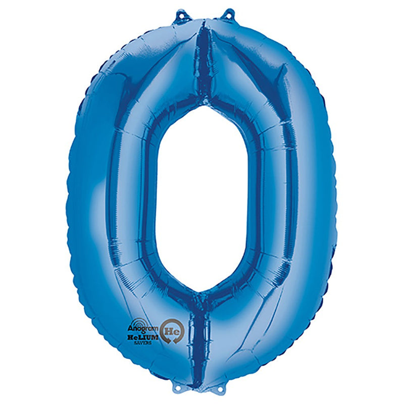 Foil Balloon Number 0 Blue