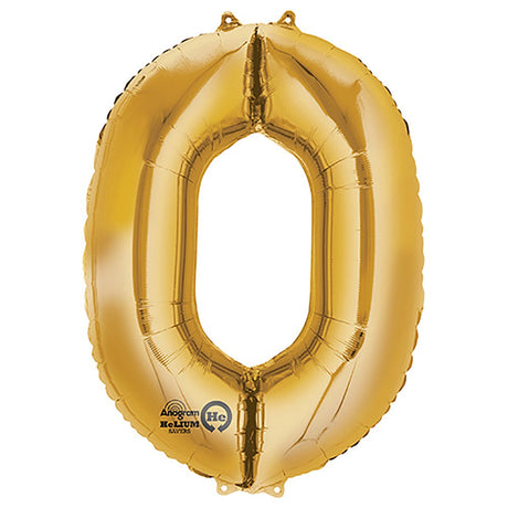 Foil Balloon Number 0 Gold