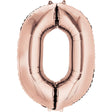 Foil Balloon 34 Inch Number 0 Rose Gold