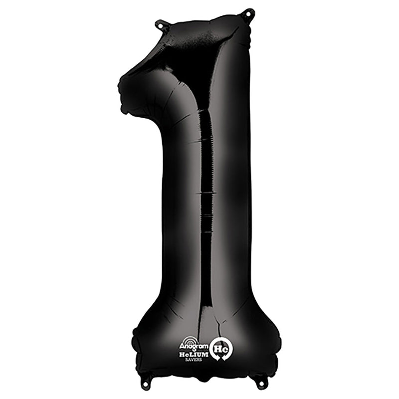 Foil Balloon Number 1 Black