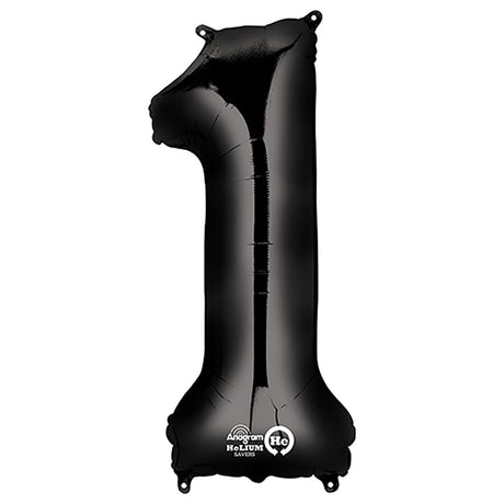 Foil Balloon Number 1 Black