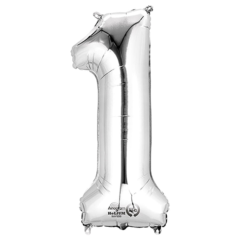 Foil Balloon Number 1 Silver